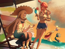 『ポケモン』シロナ、フウロの“夏ファッション”が可愛すぎる!海を楽しむ開放的な姿にトレーナーたちメロメロ 画像
