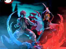 劇場版「鬼滅の刃」無限列車編の死闘が蘇る！エフェクト付き煉獄杏寿郎、猗窩座のプライズフィギュアが再登場 画像