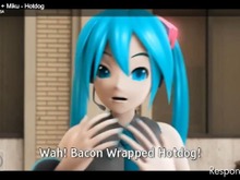 初音ミクがLAでベーコン巻きホットドッグに歓喜する 画像