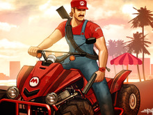 マリオカートを『グランド・セフト・オートV』アートワーク風に描くとこうなった ― 海外ファンアート 画像