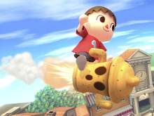 『大乱闘スマッシュブラザーズ for 3DS/Wii U』はにわに乗って復帰?「むらびと」の新たなアクション 画像