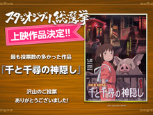 スタジオジブリ総選挙「千と千尋の神隠し」が第1位に!9月10日から劇場上映 画像