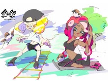 『スプラトゥーン2』次回フェス「瞬発力 vs 持久力」に向けたテンタクルズのイラスト公開─二人の健康美が眩しい! 画像