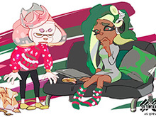 『スプラトゥーン2』ヒメもイイダもちょっとガッカリ…?海外フェス「ダサい セーター vs ソックス」のイラストが公開 画像