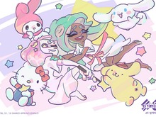 「スプラトゥーン2×サンリオキャラクターズ」フェスイラストを公開─ヒメ&イイダがファンタスティック! 画像