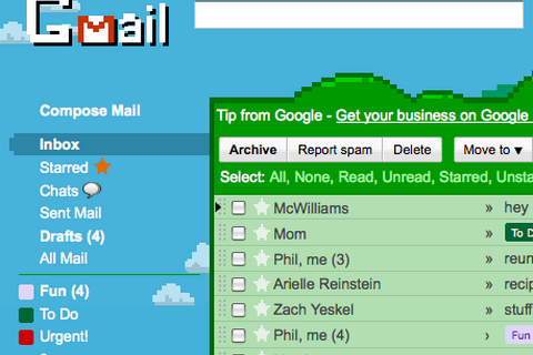 新しいGmailテーマは任天堂チック? 画像
