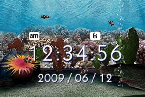 DSiが水槽に！DSiウェア『アクアリウムwithクロック』配信開始 画像
