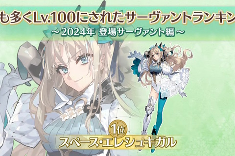 『FGO』2024年の新サーヴァントで最も多くLv.100になったのは「スペース・エレシュキガル」！ベスト10までのランキング公開 画像