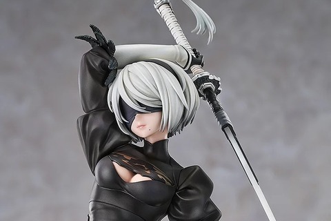 衣装から太ももがチラリ!「ニーアオートマタ」より「2B(ヨルハ二号B型)」が優雅な戦闘ポーズで立体化 画像