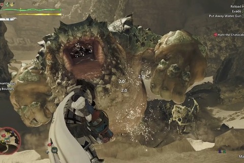 『モンハンワイルズ』水鉄砲でモンスター討伐に挑むプレイヤー現る―2ダメージを重ねる執念のハンティング 画像