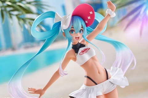 健康的な日焼け姿の「初音ミク」!「レーシングミク2024」公式イラストのフィギュアが8月上旬よりアミューズメント施設にて展開 画像