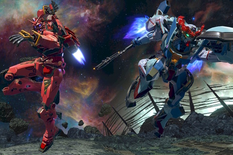 「赤いガンダム」が『機動戦士ガンダム EXVS.2 イニブ』に参戦!ジークアクスとM.A.V.戦術で攻撃、必殺技は“シイコ戦の一撃”を完全再現 画像