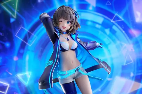 ジャケットの下には大胆なダンス衣装！『デレマス』より「高垣楓」1/7スケールフィギュアが予約受付開始ーブラックライトを当てることで青く発光 画像