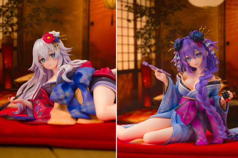 妖艶でセクシーな着物姿…！『ネプテューヌ』シリーズ15周年記念として「パープルハート」「ブラックハート」が1/7スケールフィギュア化 画像