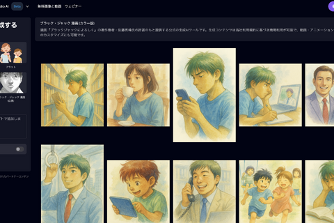 「ブラックジャックによろしく」絵柄の公式AIイラスト生成ツールが誕生　ライセンスでビジネス利用も可能 画像