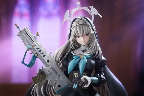 絶対領域に透けハイソックス!『ブルアカ』より「サクラコ」が黒色のシスター服で立体化、固有武器「浄化の織り手」も見応え十分 画像