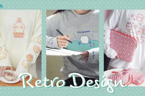 「ちいかわ」が草むしり検定に向けて勉強―新商品「レトロデザインシリーズ」にアパレルやポーチなど普段使いできるアイテムがズラリ 画像