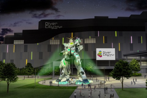 お台場・実物大ユニコーンガンダム立像が映画「機動戦士ガンダム 閃光のハサウェイ キルケーの魔女」テーマで、冬季限定ライトアップを実施 画像