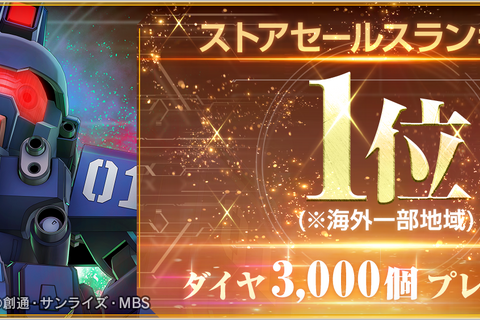 『Gジェネ エターナル』海外一部地域のストアランキング1位達成記念でダイヤ3,000個配布―「機動戦士ガンダム外伝 THE BLUE DESTINY」より「ブルーディスティニー1号機(EX)」が実装 画像