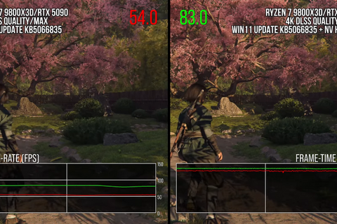 Windows 11の公式セキュリティパッチで『アサクリ シャドウズ』フレームレートが低下していた……PCゲーム影響を海外YouTubeチャンネル実証 画像