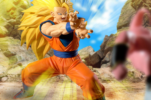 「ドラゴンボールZ」 超サイヤ人3孫悟空VS魔人ブウ(純粋)の激戦がプライズフィギュア化！2つを並べることで迫力と躍動感溢れるシーンを再現 画像