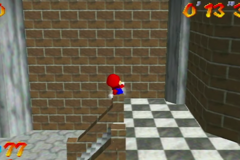『スーパーマリオ64』スライディングで力を溜めてケツで飛んでいく―ケツワープの代替となる新技”Crackslide“発見 画像