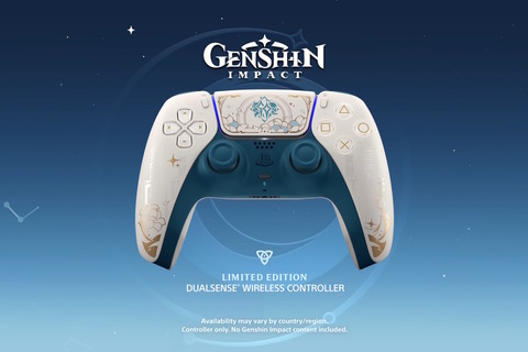 PS5純正コントローラー・DualSenseに『原神』コラボモデル登場！旅人のモチーフアイコンや、裏面にはパイモンも 画像
