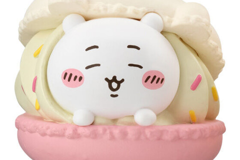 「ちいかわ」たちが、マカロンになっちゃった！上に乗った生地もお顔になっているガシャポン「きゃらまかろん」全4種がどれも可愛い 画像