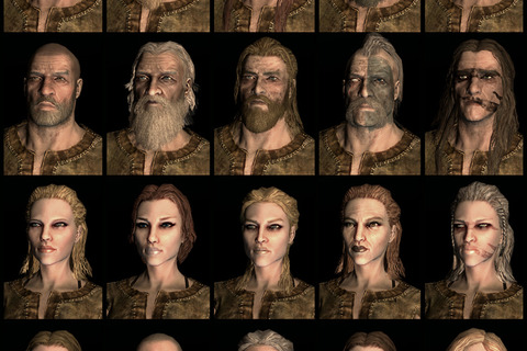 『The Elder Scrolls V: Skyrim』の全200種類に及ぶサンプルフェイスが公開 画像