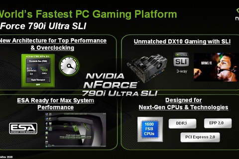 NVIDIA、インテルCPU向けチップセット「nForce790iシリーズ」を投入 画像