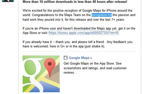 iOS向け｢Google Maps｣配信から2日経たずに1000万ダウンロード突破 画像
