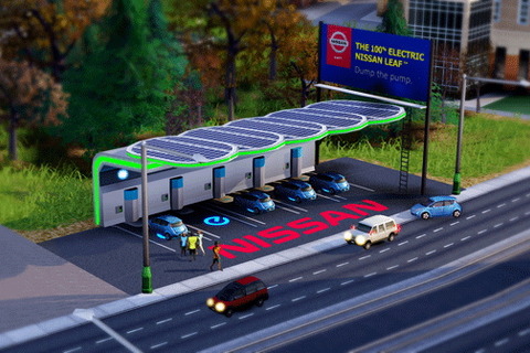 『シムシティ』に初の無料DLC、「日産リーフ充電ステーション」で環境都市を作ろう 画像