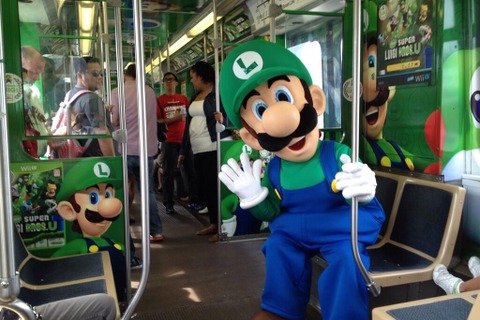 ルイージがシカゴの街を走る電車をジャック！Wii U『New スーパールイージU』発売記念で 画像