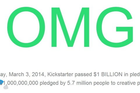 「Kickstarter」2014年3月3日に投資約束総額10億ドルを突破―日本は世界8位の投資額 画像