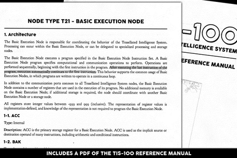 アセンブリ言語を駆使するパズルゲーム『TIS-100』登場…モザイク式知能システムを修復せよ 画像