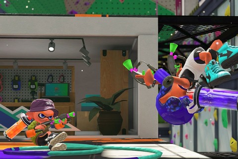 『スプラトゥーン2』新ステージ「フジツボスポーツクラブ」発表、トレーニングジムでもインクだらけのバトル！ 画像