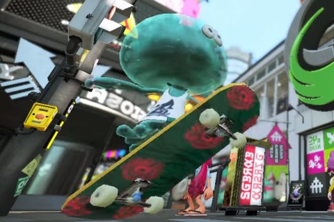 『スプラトゥーン2』クラゲはスケボーがうまい！？街中の1シーンが公開 画像