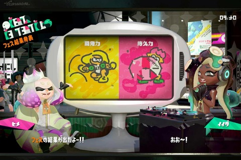 『スプラトゥーン2』第3回フェス「瞬発力 VS 持久力」結果発表、今回も少数精鋭が大逆転！ 画像