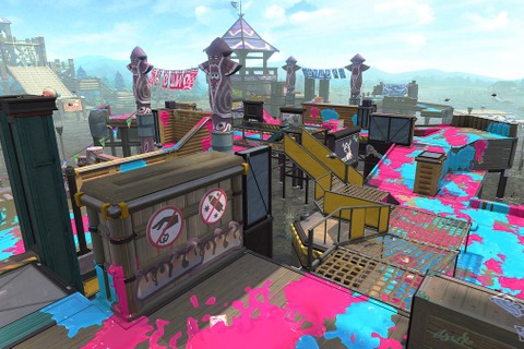 『スプラトゥーン2』「モンガラキャンプ場」を4月25日に追加―動く水門を活用しよう！ 画像