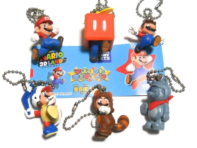 ★Itv06DJ スーパーマリオ 3D ランドマスコット キーチェーン 全6種 変身マリオが勢揃い「スーパーマリオ3Dランド マスコットキー