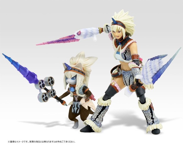 モンスターハンター4G 限定先着特典　モンニャン隊　マスコットコンプリートセット MH4G』とアクションフィギュア4体をセットにした