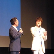 「最初から今まで」「My Memory」を歌いあげ、会場を魅了したRyu氏。「DSのゲームで韓国語に慣れてほしい」と語る