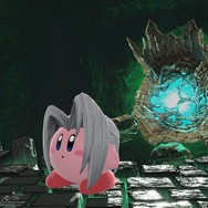 『スマブラSP』セフィロスを吸い込んだカービィは“かわイケメン”!? 3段階のフレアを使いこなし、後ろ髪もなびく！ 丸いのに鋭角的な姿を激写