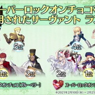 『FGO』バレンタイン2021における「スーパーロックオンチョコの使用ランキング」公開！男女それぞれの1位は果たして？
