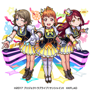 浦女2年生  高海千歌＆桜内梨子＆渡辺 曜 （獣神化後）（C）2017 プロジェクトラブライブ！サンシャイン!!（C）XFLAG