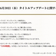 『モンハンライズ』6月30日に13GB程度のアップデートを予定―『サンブレイク』未購入者も対象