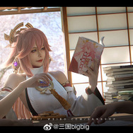 八重神子『原神』/モデル:NEKO九少、撮影:三国bigbig(Weibo:三国bigbig)