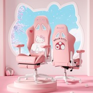 シナモンとキティのゲーミングチェアが汚れにくくなって新登場！雲の形のランバーサポートやリボン型のベッドレストがキュート