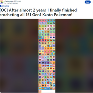 『ポケモン』第一世代の151匹を編みぐるみで再現！ 完全オリジナルデザインかつ独学で2年を費やして完成