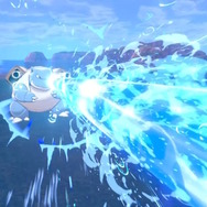 『ポケモン ソード・シールド』のハイドロポンプ。これまでは口元から放っていました。